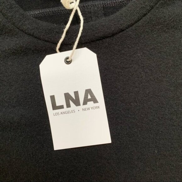 LNA Ace Sweater Open Split Back Slit Long Sleeve Asymmetrical hem Black Size XS - Picture 9 of 16